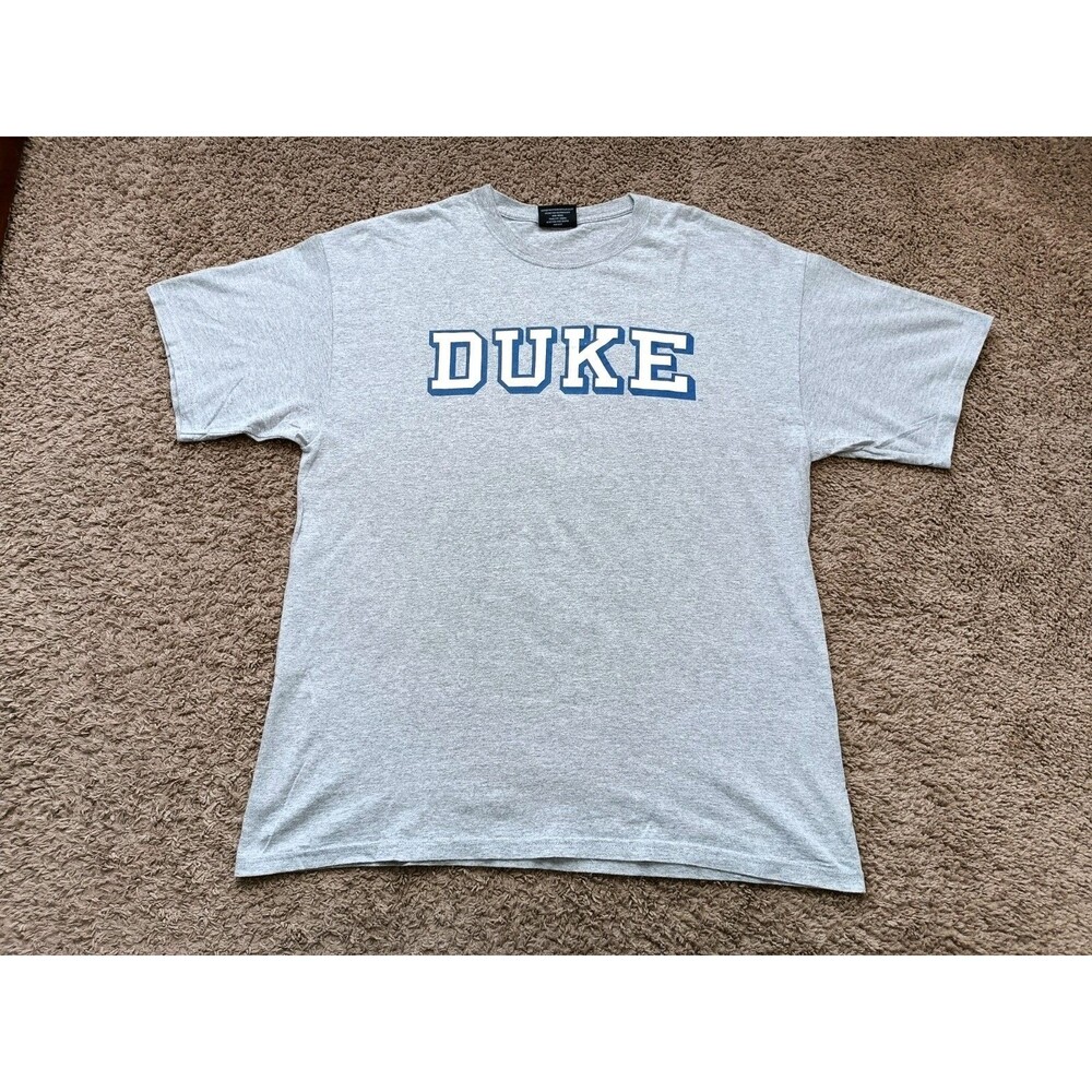 Vintage Duke Blue Devils T-Shirt Grey Heavy Cotton Men's XL Graphic Print
